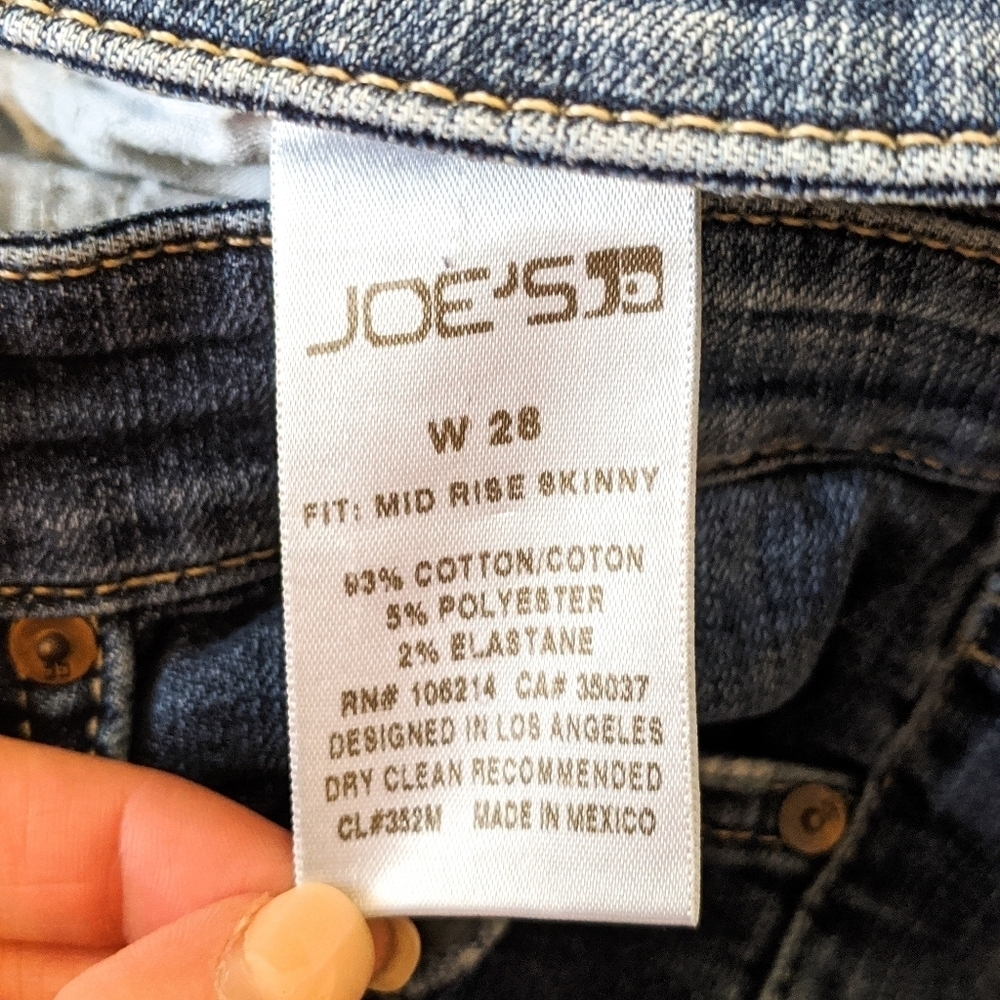 Joe's Jeans Lindz Mid Rise Skinny Blue Wash Jeans Size 28 - Picture 8 of 8